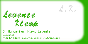 levente klemp business card